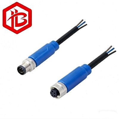 M8 DIN 3pin Nickel Plated Male to Female Straight Plug IP68 Waterproof Sensor Cable