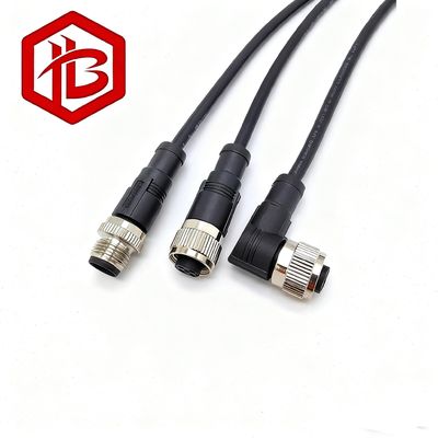 M8 DIN 3pin Nickel Plated Male to Female Straight Plug IP68 Waterproof Sensor Cable