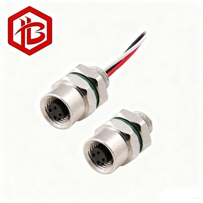 OEM ODM M5 4 Pin Copper Contact Stainless Steel Housing Waterproof Circular Connector for Solar Power System and PC Applications