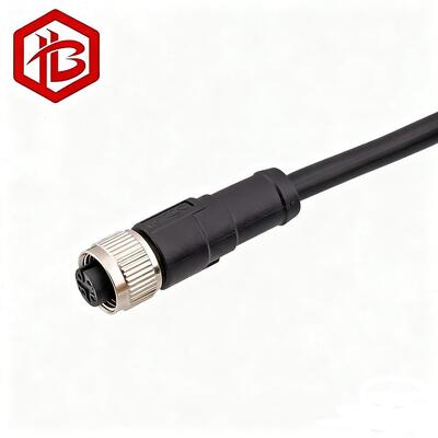M12 Metal Plug IP68 Rated Copper Contact 2A 8-Pin Canbus Cable Overmolding Connector for Solar Power System