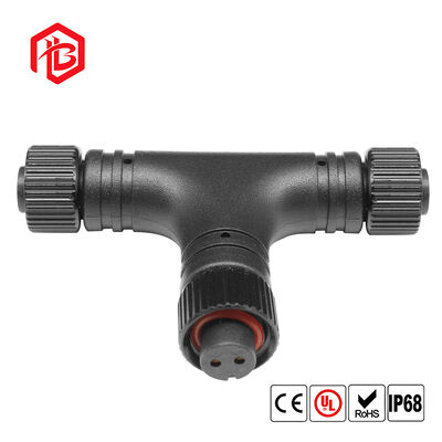 M12 Metal Nut Tee Waterproof Connector Male/Female Copper Contact for Aerospace and Solar Power Systems